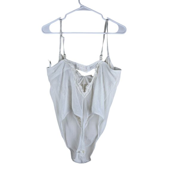 Abercrombie & Fitch White Lace Bodysuit Lingerie Adjustable Straps Snap Closure - Picture 2 of 4